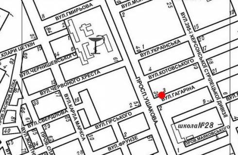 Billboard A in Kherson Usakova av. - Gagarina st., 3 scheme