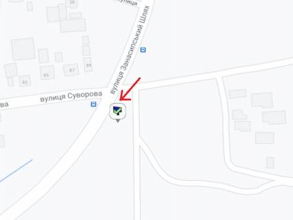 Billboard A in Kremenchuk Suvorova st. - Zanasips'kij Slah st., pravij scheme