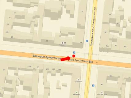 Citylight B in Odessa, 1.8x1.2  V. Arnauts'ka st., 84 / Preobrazens'ka st., v bik Risel'evs'koi st. scheme