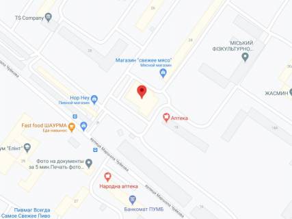 Billboard A in Zaporizhzhya Cujkova st., 22, apteka "Med Servis", NoDn137, prajs za rolik 10 sek 1 vihid/5 hvilin, z 8:00-22:00. Rozrahunok dla insih parametriv translacii utocnujte u menedzera. scheme
