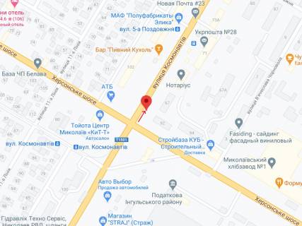 Billboard A in Mykolaiv Hersons'ke sose - Kosmonavtiv st. scheme