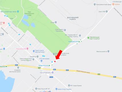 Billboard A in Kyiv, 3x6  Staroborispil's'ka st., 200 m. do Harkivs'koi pl., rozdil'nik, v storonu st.m. "Borispil's'ka", av. Bazana scheme