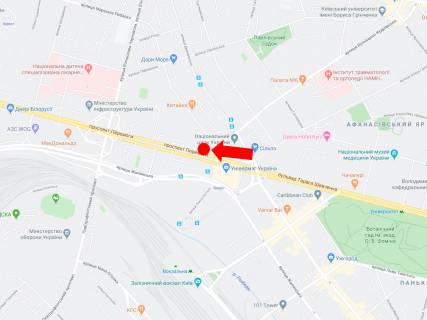 Video Billboard A in Kyiv, 2.3x3.14  Berestejs'kij av. (kolis. av. Peremogi), 2 - st. Bul'varno-Kudravs'ka, na svitlofori, v bik Povitroflots'kogo mostu, (rolik 10 sek, 1 vihid/1,5 hvilini) - 284937 scheme