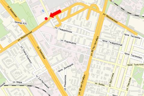 Billboard A in Kremenchuk, 3x6  Pugacova st., 33/27, bila magazinu "Pirotehnika" scheme