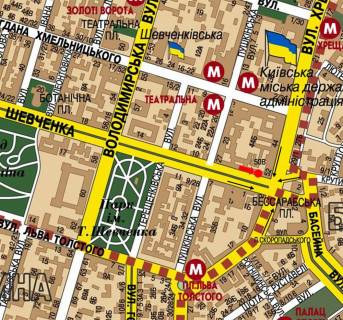 Citylight B in Kyiv, 1.8x1.2  Sevcenko bst., 2/54, bila magazinu Zarina, v storonu Hresatik st. scheme