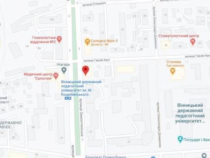 Video Billboard A in Vinnytsia Zamostans'ka st. (stara nazva 50-ricca Peremogi st.), 19, apteka "Koneks", prajs za rolik 10 sek 1 vihid/5 hvilin, na dvostoronn'omu ekrani, vid 144 vihodiv na den'. Rozrahunok dla insih parametriv translacii utocnujte u menedzera. - 301283 scheme