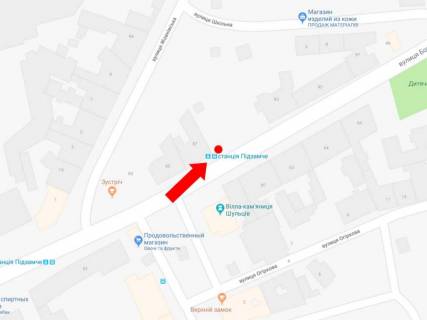 Citylight B in Lviv, 1.8x1.2  Hmel'nic'kogo st., 87, zup. <<Stancia Pidzamce>>, z centru scheme