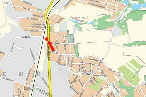 Billboard B in Poltava, 3x6  Zin'kivs'kaa st., 16 / Vil'amsa st., z centru scheme