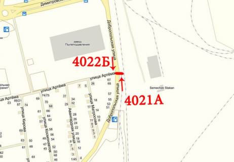 Billboard A in Pokrovsk Sosejna st. (kolis. Artema st.) - Dobropil's'ka st. scheme