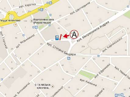 Scrolller, Scroll A in Lviv Mitropolita Andrea st. - Bandery st. - Geroev UPA st. - 402535 scheme