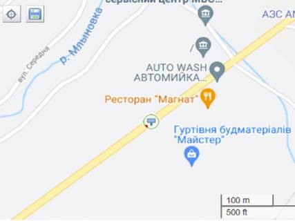 Billboard A in Sambir, 3x6  Cornovola st., 168, v napramku m. L'viv scheme