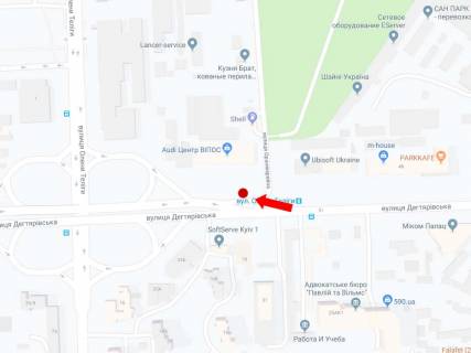 Backlight  in Kyiv, 2.3x3.14  Degtarivs'ka st., 54 - st. Oranzerejna, bila avtosalonu Audi scheme