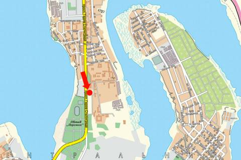 Billboard  in Mykolaiv, 3x6  Geroiv Stalingradu av., 9D, bila supermarketu "Metro", AZS "Formula", v centr scheme