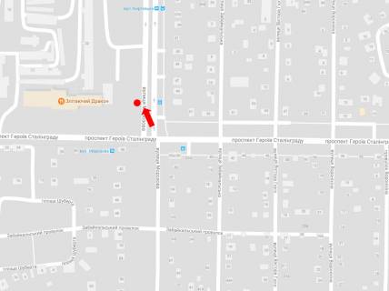 Billboard B in Kharkiv, 3x6  Morozova st. / Geroiv Stalingradu av., v bik Moskovs'kogo av. scheme