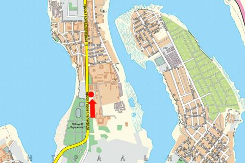 Billboard  in Mykolaiv, 3x6  Geroiv Stalingradu av., 11, bila supermarketu "Metro", AZS "Formula", z centru scheme