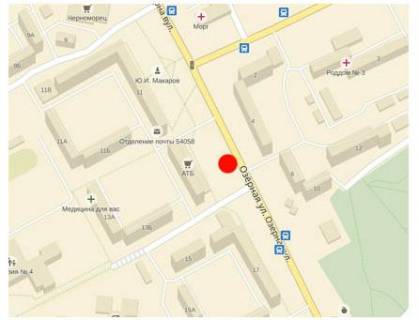 Billboard B in Mykolaiv Ozerna st. (kolis. Cervonih Majovsikiv st.), 13, bila supermarketu "ATB", rinku "Strasse" scheme