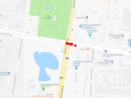 Citylight  in Lviv, 1.8x1.2  Hutorivka st. / Strijs'ka st. (zupinka "Strijs'ka-Naukova"), v bik st. Cervonoi Kalini scheme