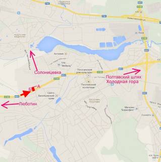Billboard B in Pisochin, 3x6  Полтавський шлях - с. Пісочин, Автомобільна вул., навпроти двох АЗС, в центр scheme