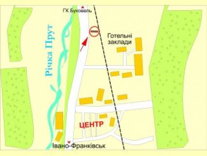 Billboard  in Yaremche, 3x6  Svobodi st., 400, viizd  v storonu Bukovela scheme