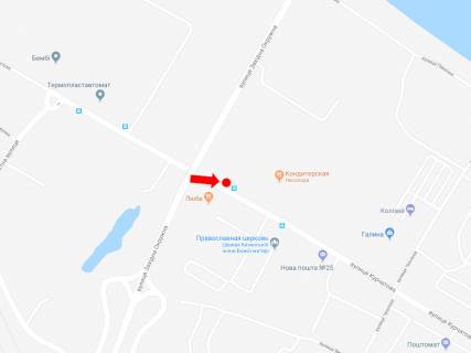 Billboard B in Khmelnitsky, 3x6  Kurcatova st., 10, bila zavodu <<Niva>>, v centr scheme