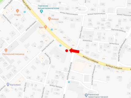 Citylight B in Rivne, 1.8x1.2  Soborna st., 195, zupinka bila "RDA", v bik Kocubins'kogo st., B2 scheme