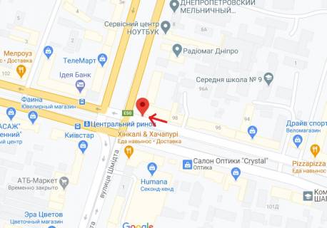 Citylight A in Dnipro (Dnipropetrovsk), 1.2х1.8  prosp. Dmitra Avornic'kogo - st. Knagini Ol'gi scheme