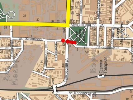 Billboard A in Odessa, 3x6  Balkivs'ka st. / Zelabova st., rozdil'nik, z boku Balkivs'koi st., prava scheme