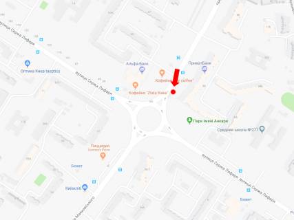 Billboard B in Kyiv, 3x6  Maakovs'kogo av., 38/10 - st. Lifara (kolis. st. Saburova), v centr scheme