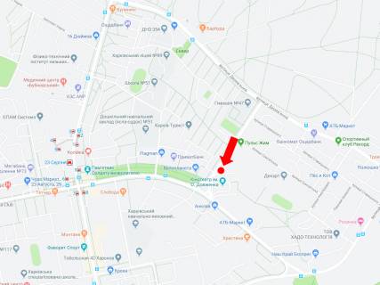 Billboard  in Kharkiv, 3x6  Kosmonavtiv st. 2 - st. 23 serpna, v centr scheme