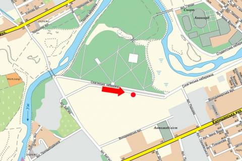 Billboard A in Uzhgorod, 3x6  Slov''ans'ka naberezna st., v centr scheme