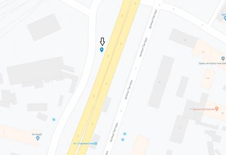 Billboard A in Dnipro (Dnipropetrovsk), 6х3  z'izd z Amurs'kogo mostu na Pravij bereg scheme