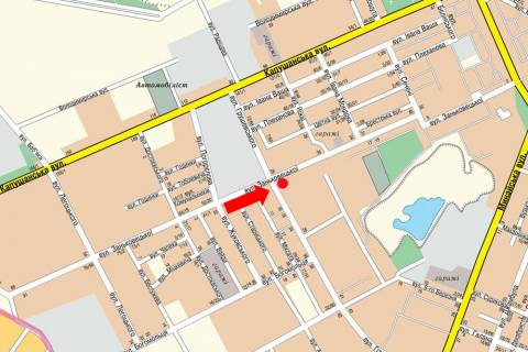 Billboard A in Uzhgorod, 3x6  Zan'kovec'koi st. / Grusevs'kogo st., z boku Legoc'kogo st. scheme