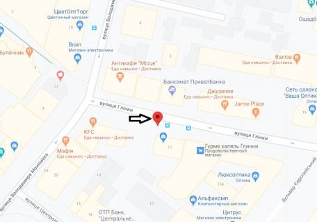 Citylight A in Dnipro (Dnipropetrovsk), 1.2х1.8  st. Glinki 17 scheme