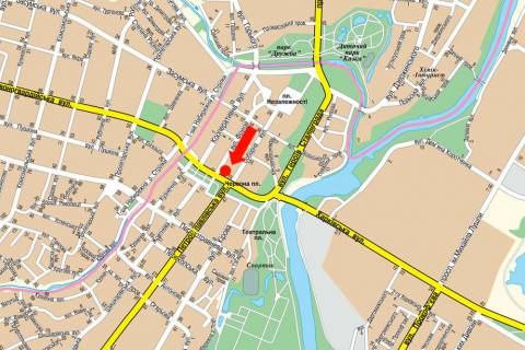 Citylight  in Sumi, 1.8x1.2  Voskresens'ka st. (kol. Frunze st.) / Pokrovs'ka pl. (kol. Cervona pl.), bila Sberbanku scheme