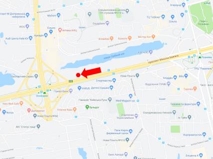 Prismatron, Prism A in Kyiv, 3x6  Bazana av., 1L, bila TC "Park Plaza", miz st.m. "Poznaki" i "Osokorki", v storonu Pivdennogo mostu - 296891 scheme
