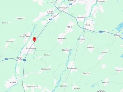 Billboard A in Bogorodchani, 3x6  Trasa Mukacevo - L'viv, N-09, s. Bogorodcani, AZS "WOG", viizd z boku Ivano-Frankivs'ka scheme