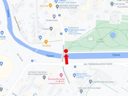 Scrolller, Scroll  in Sumi, 2.3x3.14  Gor'kogo st., centr, skver "Druzba", mist cerez r. Sumka - 447981 scheme