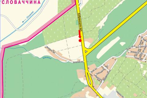 Billboard A in Uzhgorod, 3x6  Sobranec'ka st., v''izd v misto z boku Slovaccini scheme