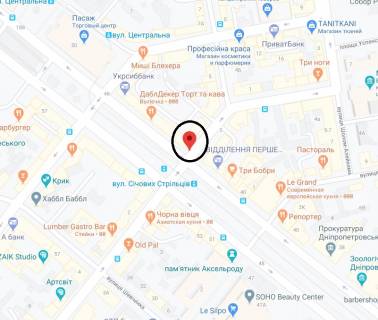 Citylight A in Dnipro (Dnipropetrovsk), 1.2х1.8  st. Harkivs'ka - prosp. Dmitra Avornic'kogo 46 scheme