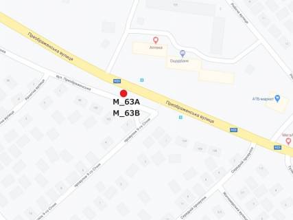 Billboard A in Kropyvnytskyi (Kirovograd) Preobrazens'ka st. - Serednij prov. scheme