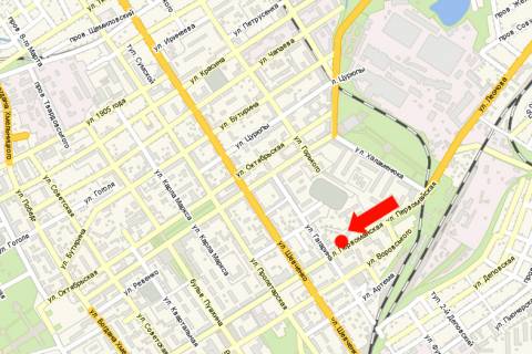 Citylight A in Kremenchuk, 1.8x1.2  Persotravneva st., 49/10 / Gagarina st., magazin kuhon' "Roda" scheme