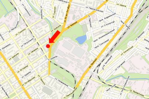 Billboard A in Kremenchuk, 3x6  Svobodi av. (kol. 60-ricca Zovtna st.), bila vzuttevoi fabriki scheme