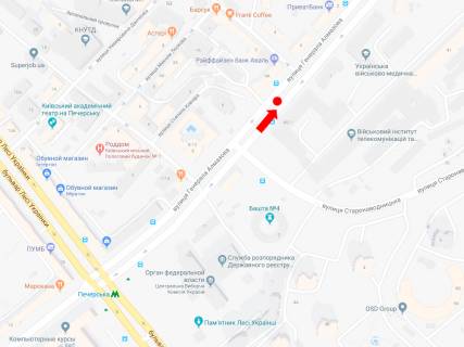 Citylight A in Kyiv, 1.8x1.2  Almazova st. (kolis. Kutuzova st.), 4a, v storonu m. Arsenal'na, rozdil'nik scheme