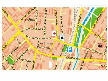 Billboard B in Rivne Soborna st. - Dorosenko st. scheme