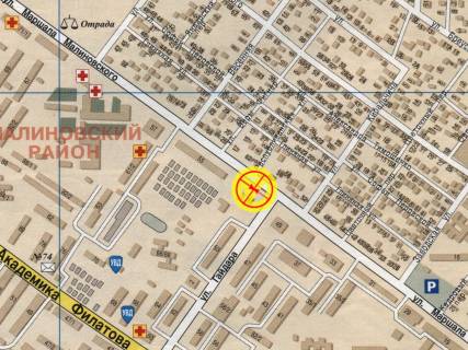 Billboard + in Odessa, 3x6  Малиновського вул., 51 - Лип Івана і Юрія вул. (колиш. Гайдара вул.) scheme