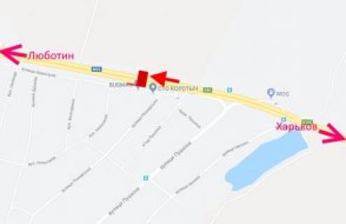Billboard B in Korotich, 3x6  Траса Київ - Харків, 465 км - с. Коротич, СТО, (1), у бік Люботина scheme