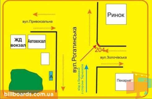 Billboard A in Berezhany g. Berezany scheme