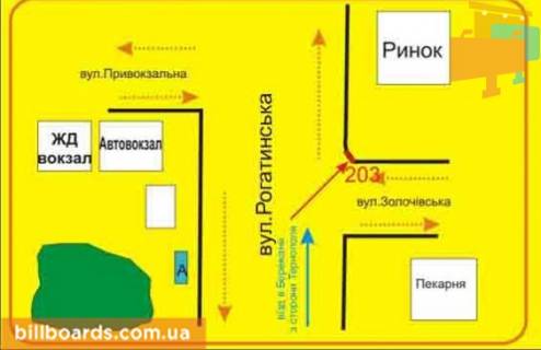 Billboard A in Berezhany g. Berezany scheme