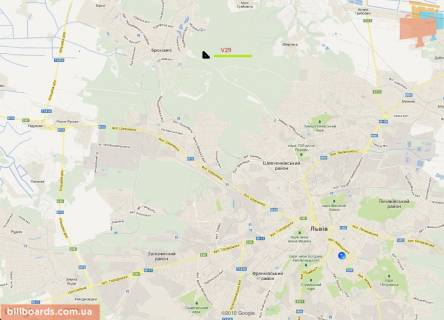 Billboard B in Bryukhovichi s. Bruhovici, viizd, v'ez do L'vova scheme