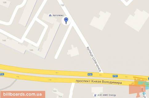 Billboard B in Bila Tserkva, 3х6  Vst. Sevcenko bud. 146 bila m-nu "Avtoluks" ta avtoservisu Renault scheme